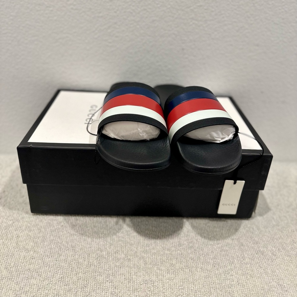 GUCCI Web Rubber Slides - Picture 10 of 12